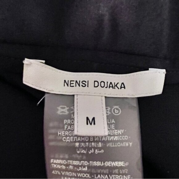 NENSI DOJAKA  BNWOT Satin-trimmed crepe wide-leg pant Made in Italy M - Picture 11 of 16